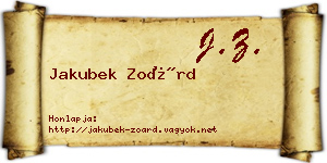 Jakubek Zoárd névjegykártya
